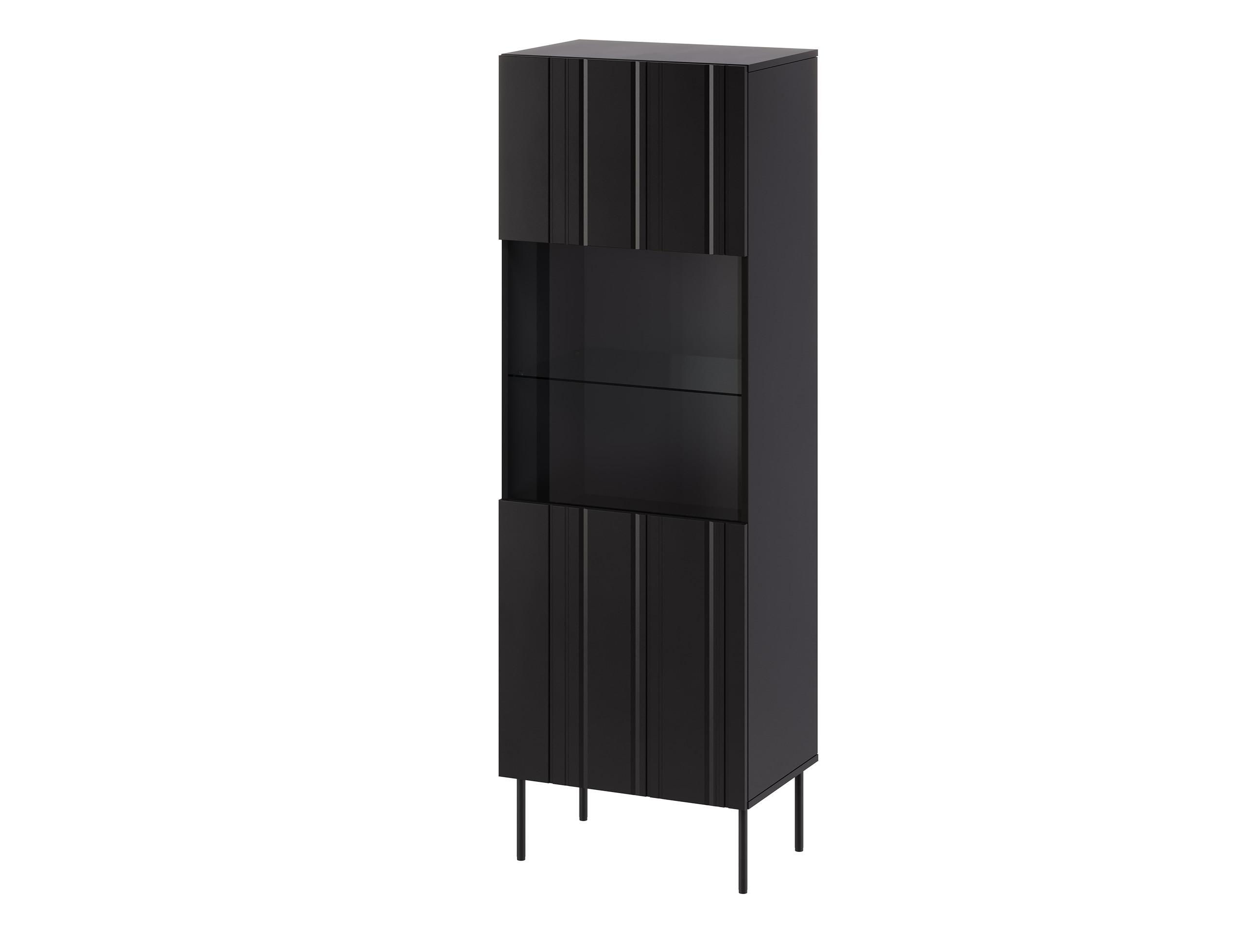 VITRINE Isla 60 - Schwarz, Holzwerkstoff/Metall (60/180/42cm) - MIRJAN24