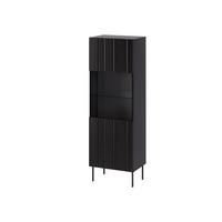VITRINE Isla 60 - Schwarz, Holzwerkstoff/Metall (60/180/42cm) - MIRJAN24