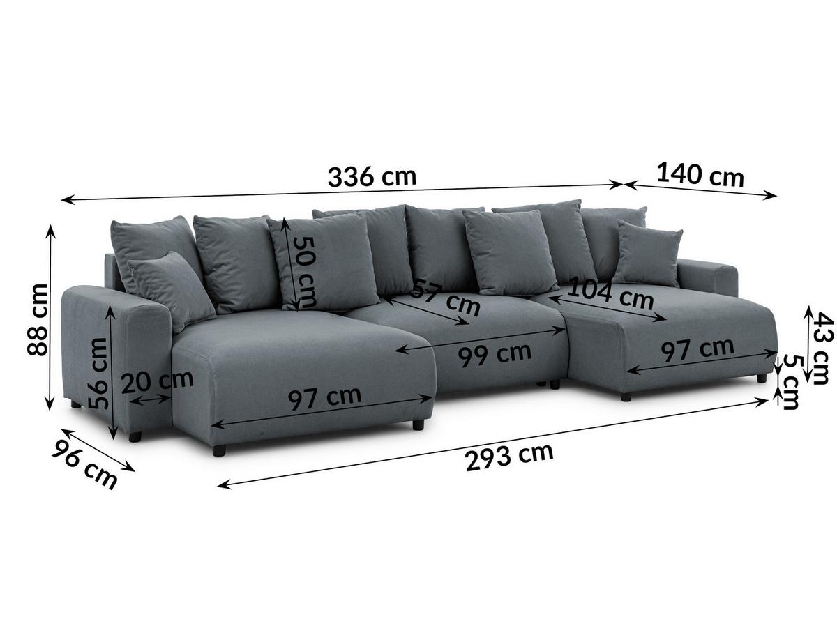 WOHNLANDSCHAFT Calma mit Schlaffunktion und Bettkasten im Bumpy-Design aus weichem Dunkelgrau Webstoff - Dunkelgrau/Schwarz, Holz/Textil (336/88/140cm) - S-Style