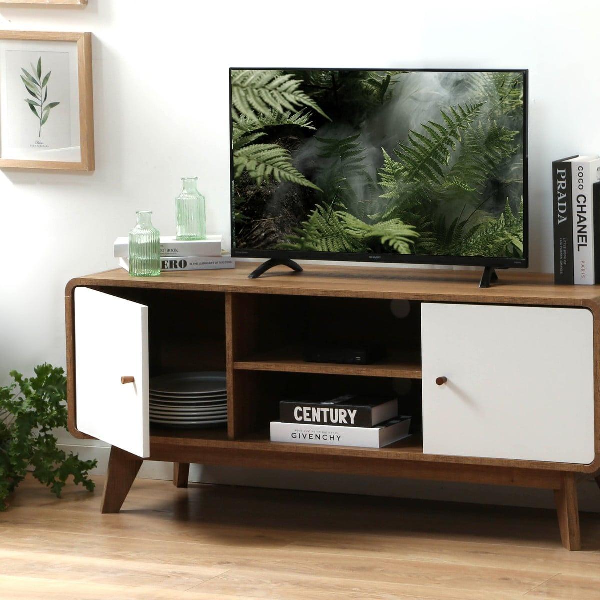 TV-MÖBEL 2 türen und 2 fächer albura 39/53/128,5 cm - Nussbaumfarben, Holzwerkstoff (39/53/46.5cm) - Calicosy