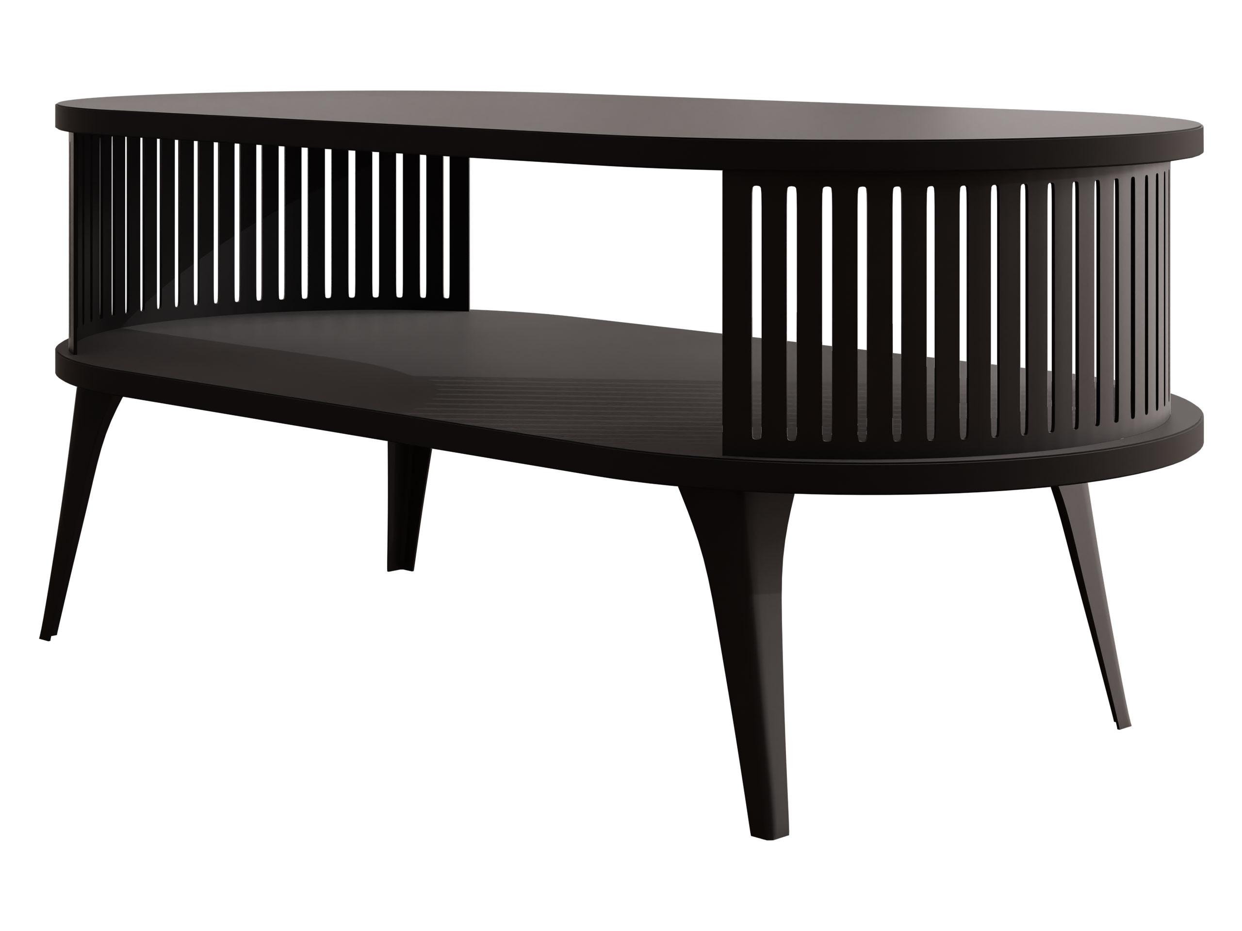 COUCHTISCH Roenni Oval - Schwarz, Holzwerkstoff/Metall (100/50/44cm) - MIRJAN24