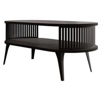 COUCHTISCH Roenni Oval - Schwarz, Holzwerkstoff/Metall (100/50/44cm) - MIRJAN24