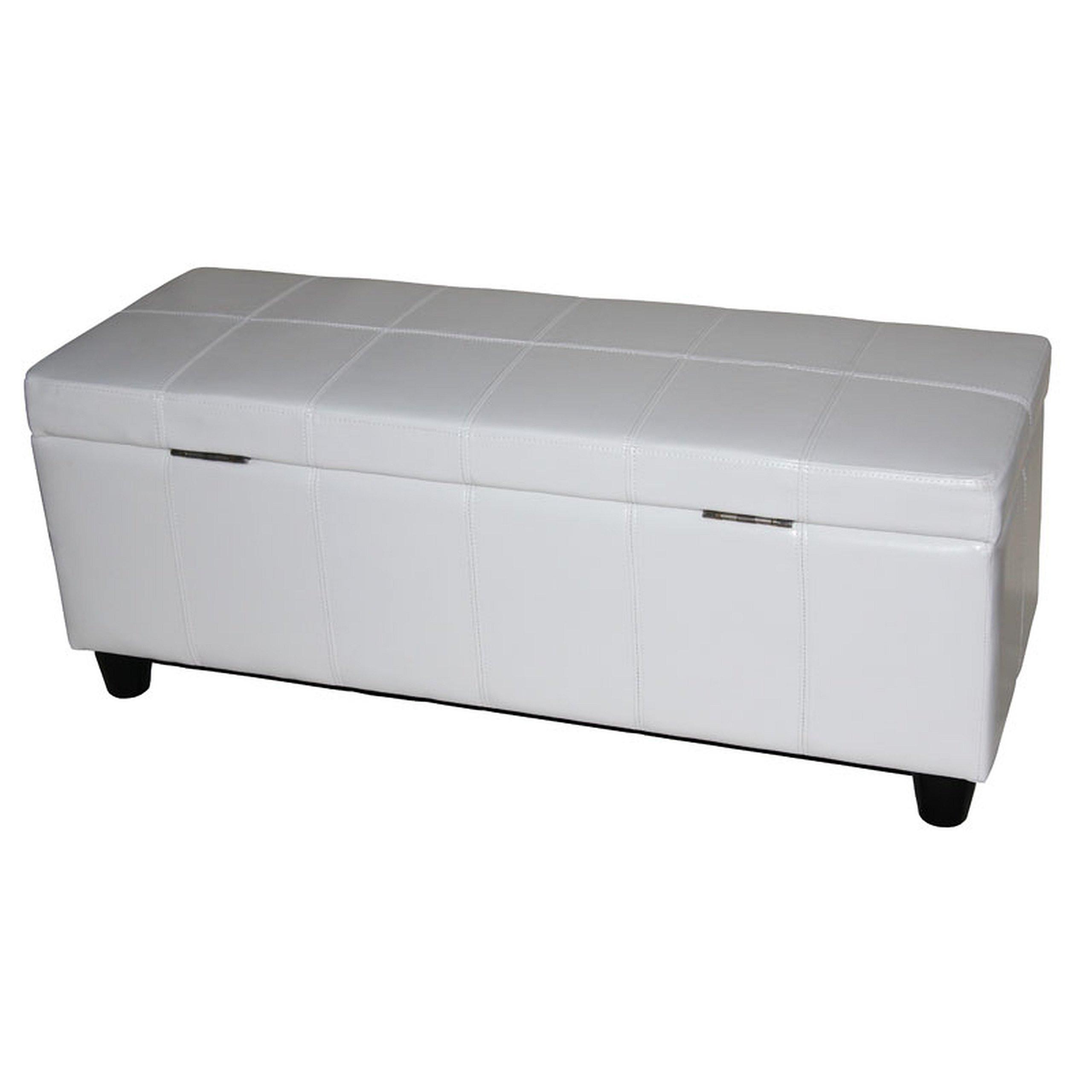 AUFBEWAHRUNGS-TRUHE Weiß - Weiß, Leder (112/45/45cm) - MCW