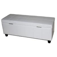AUFBEWAHRUNGS-TRUHE Weiß - Weiß, Leder (112/45/45cm) - MCW