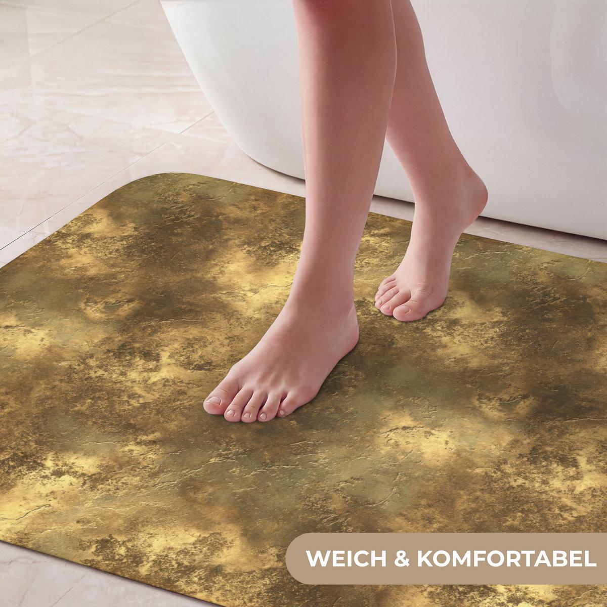 BADEMATTE Antik - Metallic-Look - Gold 60x90 cm - Goldfarben, Textil (60/90cm) - OnlyWow