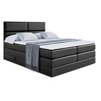 BOXSPRINGBETT AURA KING - 140 x 200 - H3/H4 - Schwarz Hochglanz - Schwarz Hochglanz, Holzwerkstoff (140/200cm) - ALTDECOR