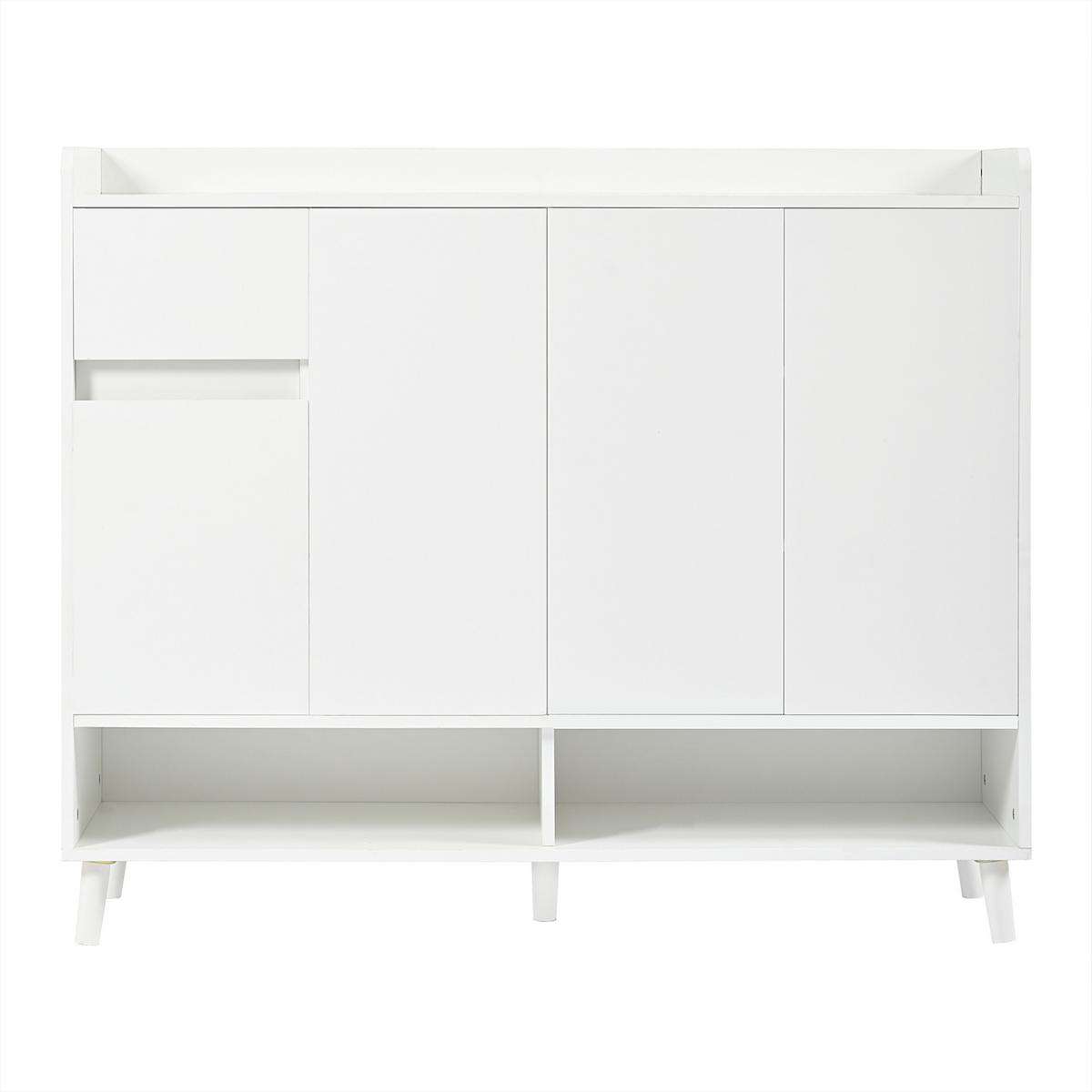 SIDEBOARD weiß stauraum kommode schrank - Weiß, Holzwerkstoff (120/99/35cm) - Urban Meuble