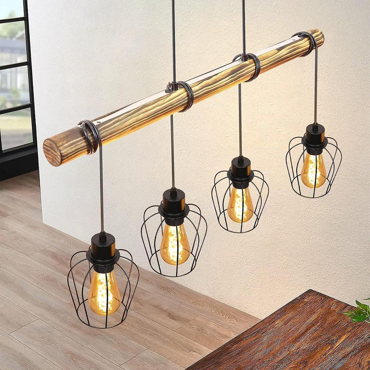PENDELLEUCHTE Senta 80/13/198 cm - Braun, Holz (80/13/198cm) - Nettlife