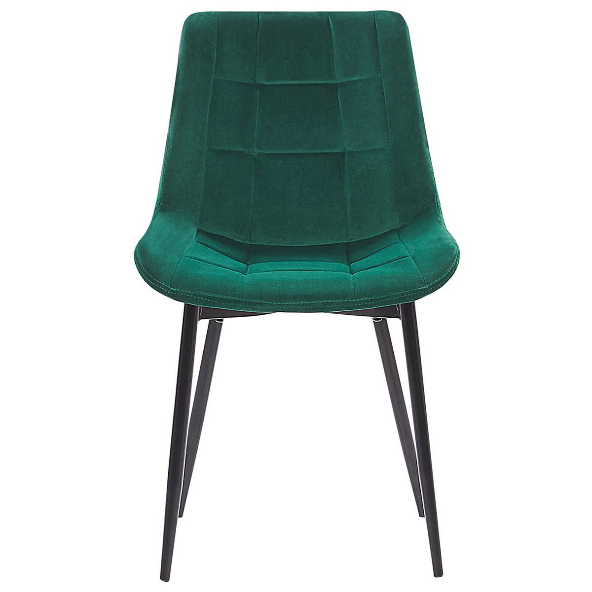 ESSZIMMERSTUHL 2er-Set Samtstoff Grün Melrose - Grün, Textil/Metall (51/82/59cm) - Beliani