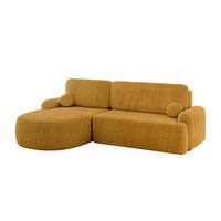 ECKSOFA mit Schlaffunktion und Bettkasten LIRA-L - 264x172x89 Senfgelb - Sandfarben, Holzwerkstoff/Textil (264/172cm) - ALTDECOR