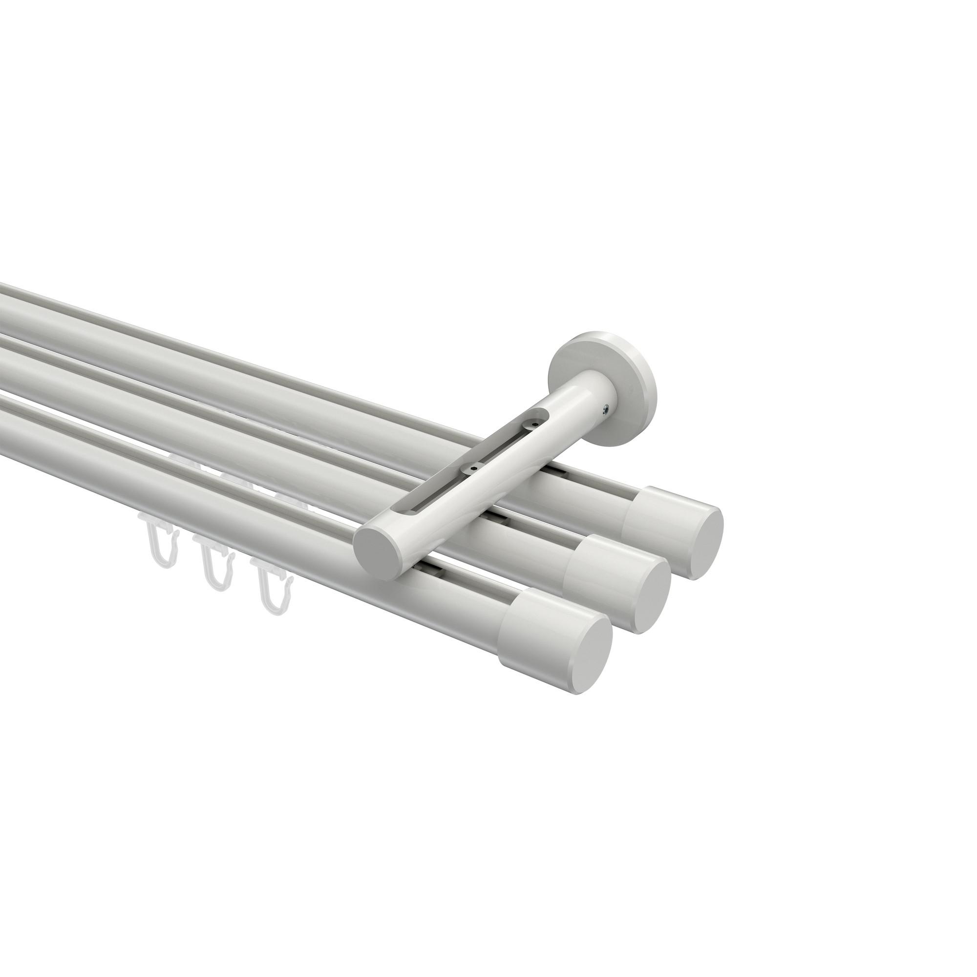 GARDINENSTANGE INNENLAUF Siteno Santo 300 cm (geteilt in 3 x 100 cm), 3-läufig, 20 mm Ø Weiß - Weiß, Metall (300cm) - INTERDECO