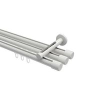 GARDINENSTANGE INNENLAUF Siteno Santo 300 cm (geteilt in 3 x 100 cm), 3-läufig, 20 mm Ø Weiß - Weiß, Metall (300cm) - INTERDECO