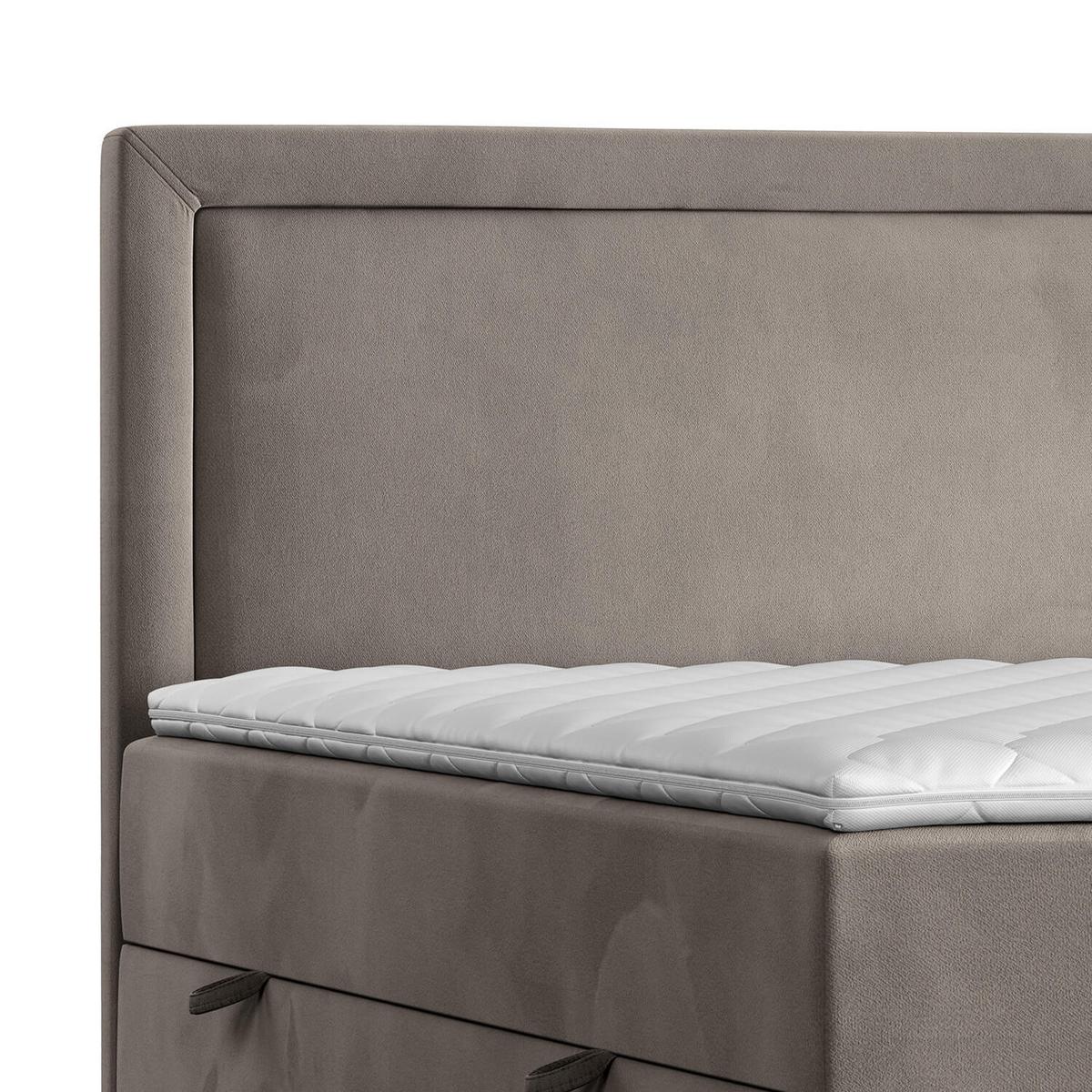 BOXBETT Jodan 160/200 cm Taupe im Magic Velvet Stoff - Taupe/Schwarz, Holz/Holzwerkstoff (160/200cm) - AltaBeds