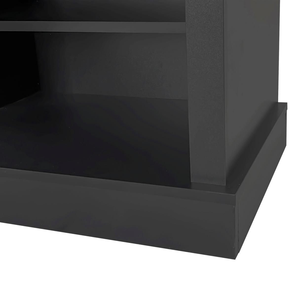 GARDEROBEN-SET in Schwarz 3-in-1 Lösung mit Schuhbank & verstellbaren Ablagen - Schwarz, Holzwerkstoff (120/190/40cm) - Urban Meuble
