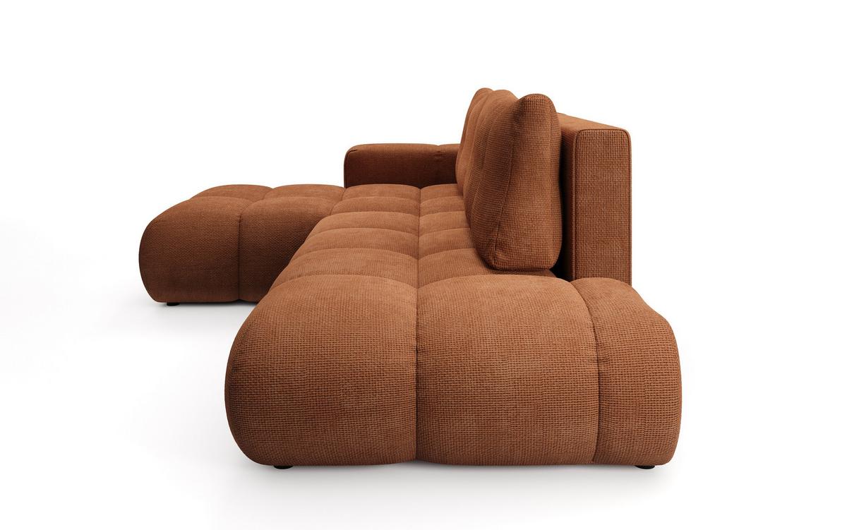 ECKSOFA DUCA L-S Orange Chenille mit Schlaffunktion - Orange, Holz (266.5/266.5cm) - MASSENO