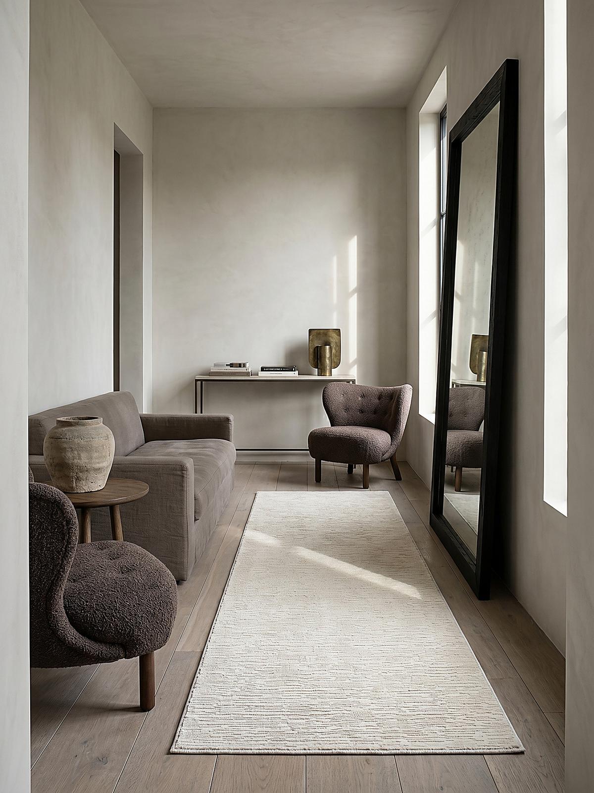 TEPPICHLÄUFER Streifen KASOS Polyester Creme 80 x 300 cm - Beige, Textil (80/300cm) - KADIMA DESIGN