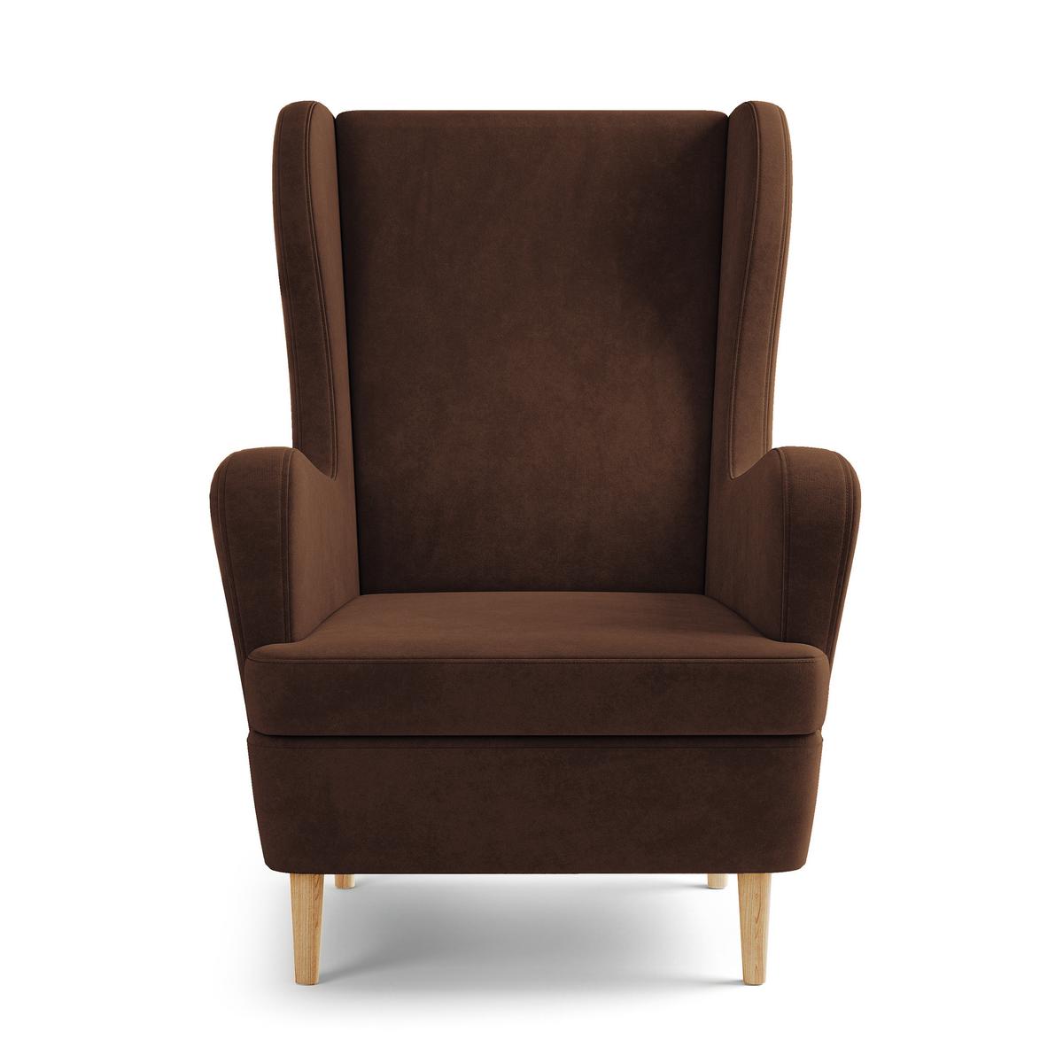 SESSEL VOGERA Ohrensessel Polstersessel, Braun - Eichefarben/Braun, Holzwerkstoff (78/103/85cm) - MASSENO