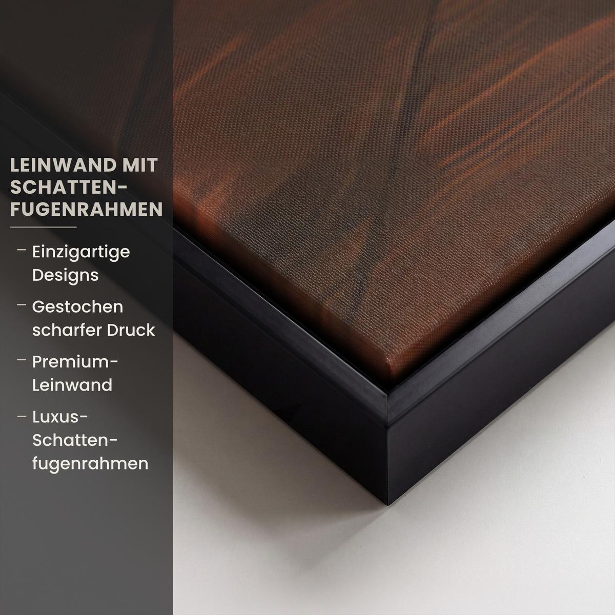 LEINWAND Bilder mit Rahmen - Winter - Weihnachten - Zuhause - Kamin - 140x90 - Bernsteinfarben, Textil (140/90cm) - MuchoWow