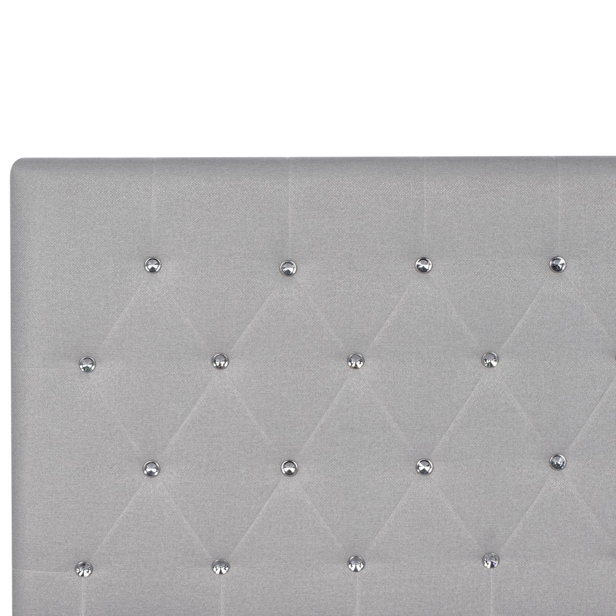 BETT mit Stauraum 180/200 cm Stoff Hellgrau Amiens - Hellgrau, Textil (180/200cm) - Beliani