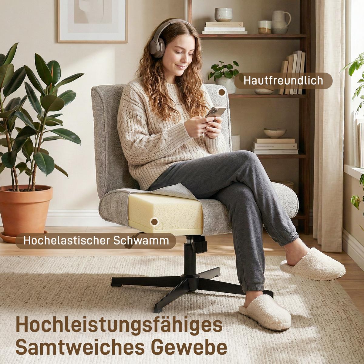 RELAXSESSEL drehbar aus Polyester Grau - Schwarz/Grau, Textil/Metall (63/90/75cm) - HOMCOM