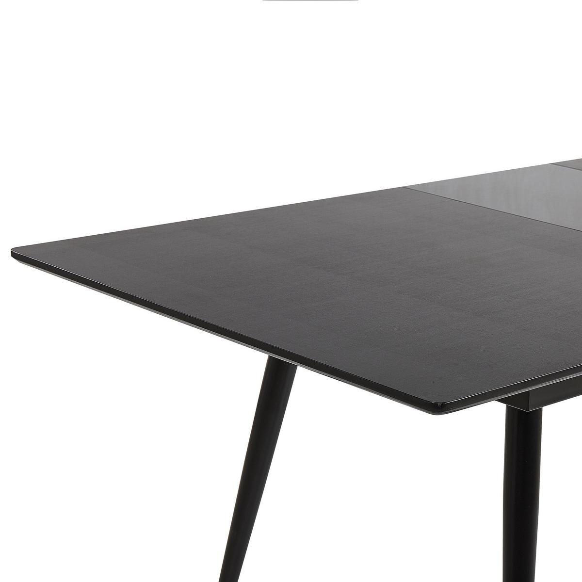ESSTISCH 160-200/90/76 cm Schwarz Rechteckig Maldon - Schwarz, Holzwerkstoff (200/90/76cm) - Beliani