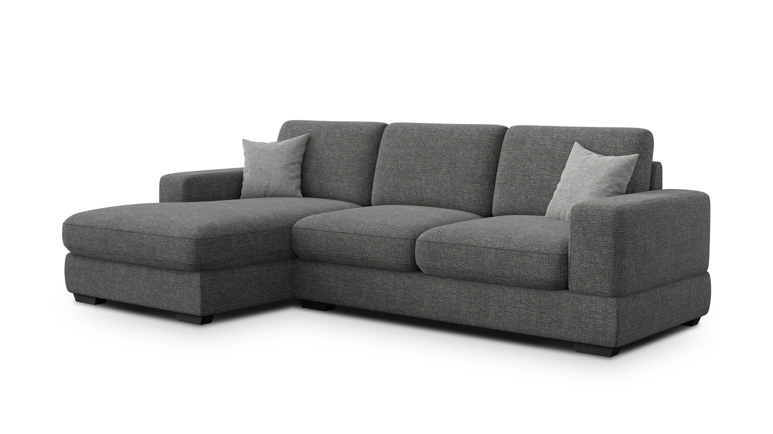 ECKSOFA OTTO 4-Sitzer, anthracit - Schwarz/Grau, Holz/Textil (279/159cm) - Wozimo
