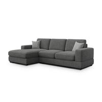 ECKSOFA OTTO 4-Sitzer, anthracit - Schwarz/Grau, Holz/Textil (279/159cm) - Wozimo