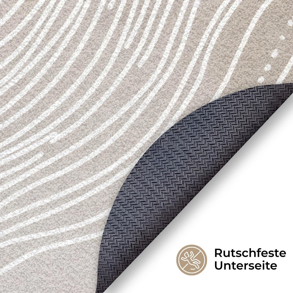 FUSSMATTE Wellenlinien - Fließend - Sandfarben Fußabtreter 120x120 cm - Beige, Kunststoff (120/0.4cm) - MuchoWow