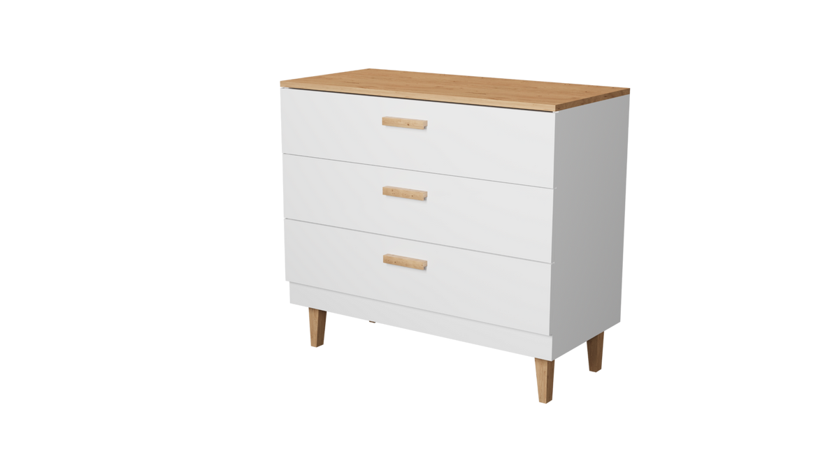 KOMMODE Denver Weiß 100/90/47 - Weiß, Holzwerkstoff (100/90/47cm) - RAUMHIRSCH FURNITURE