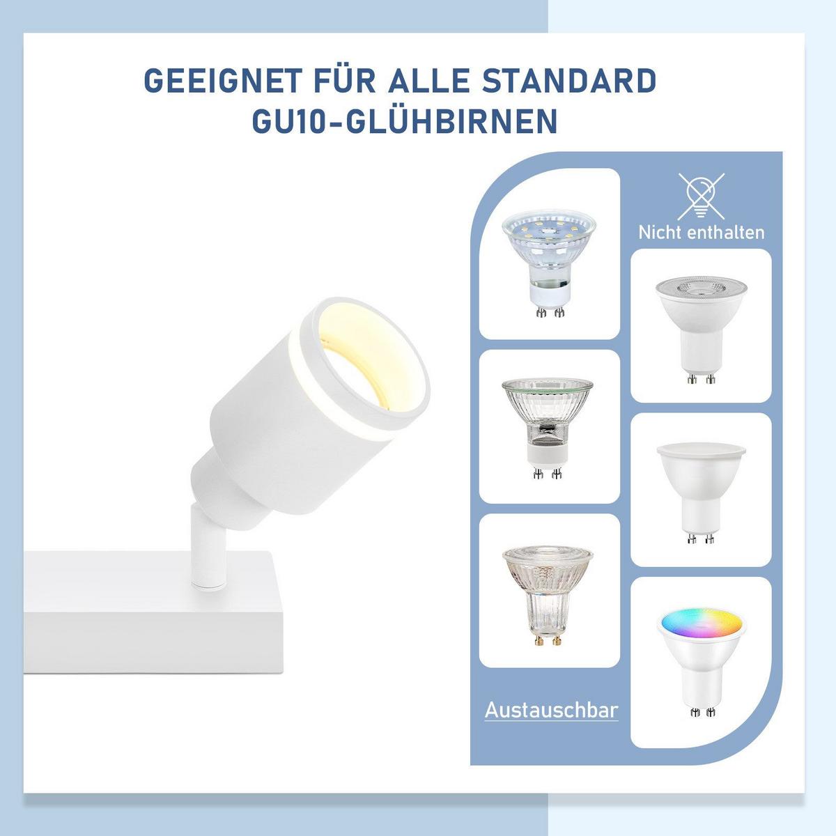 DECKENSTRAHLER Mergentheim 5-flammig 69/5/15.7 cm - Weiß, Metall (69/5/15.7cm) - Nettlife