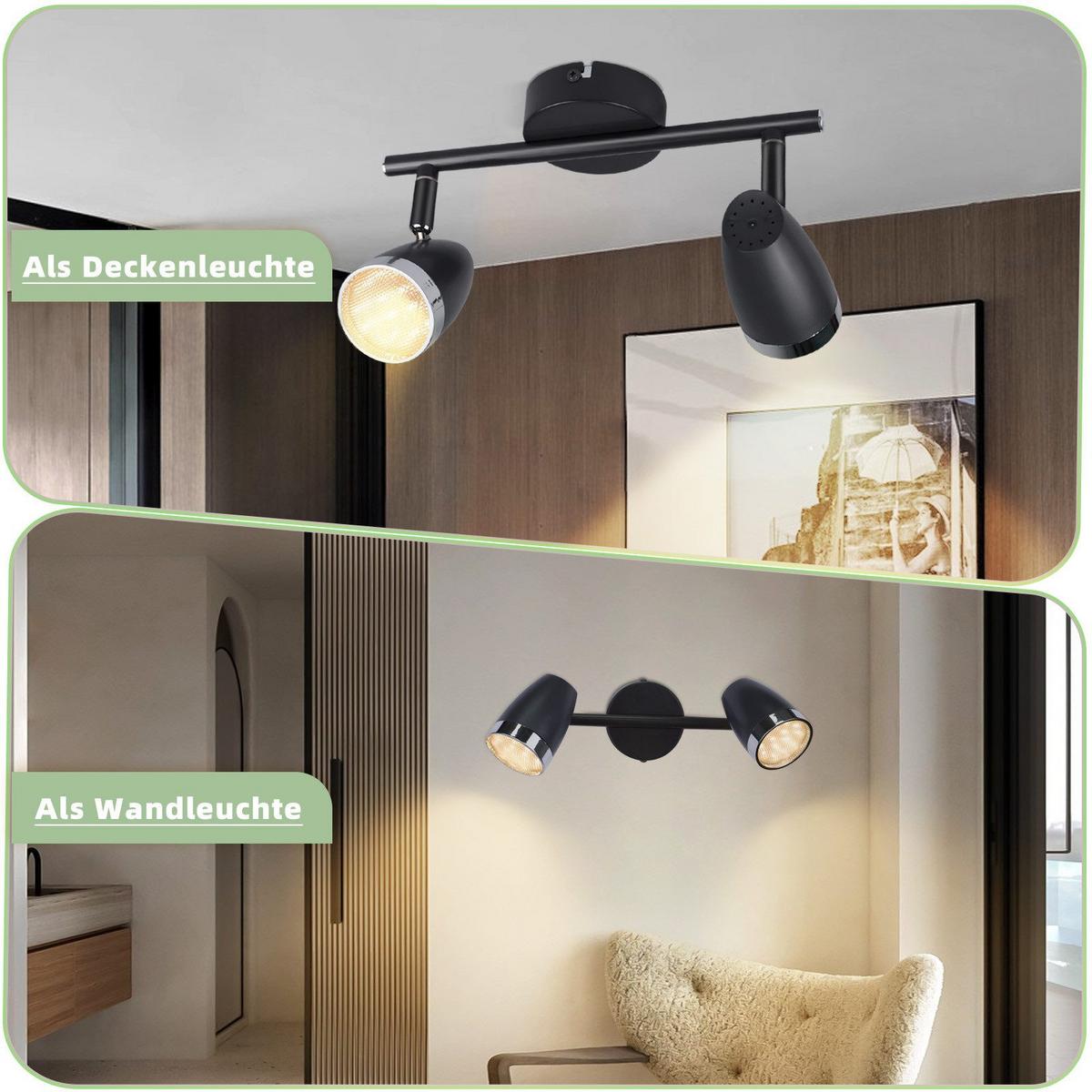 LED-DECKENSTRAHLER Letizia 2-flammig 25/15.5/5.6cm - Dunkelgrau, Metall (25/15.5/5.6cm) - Nettlife