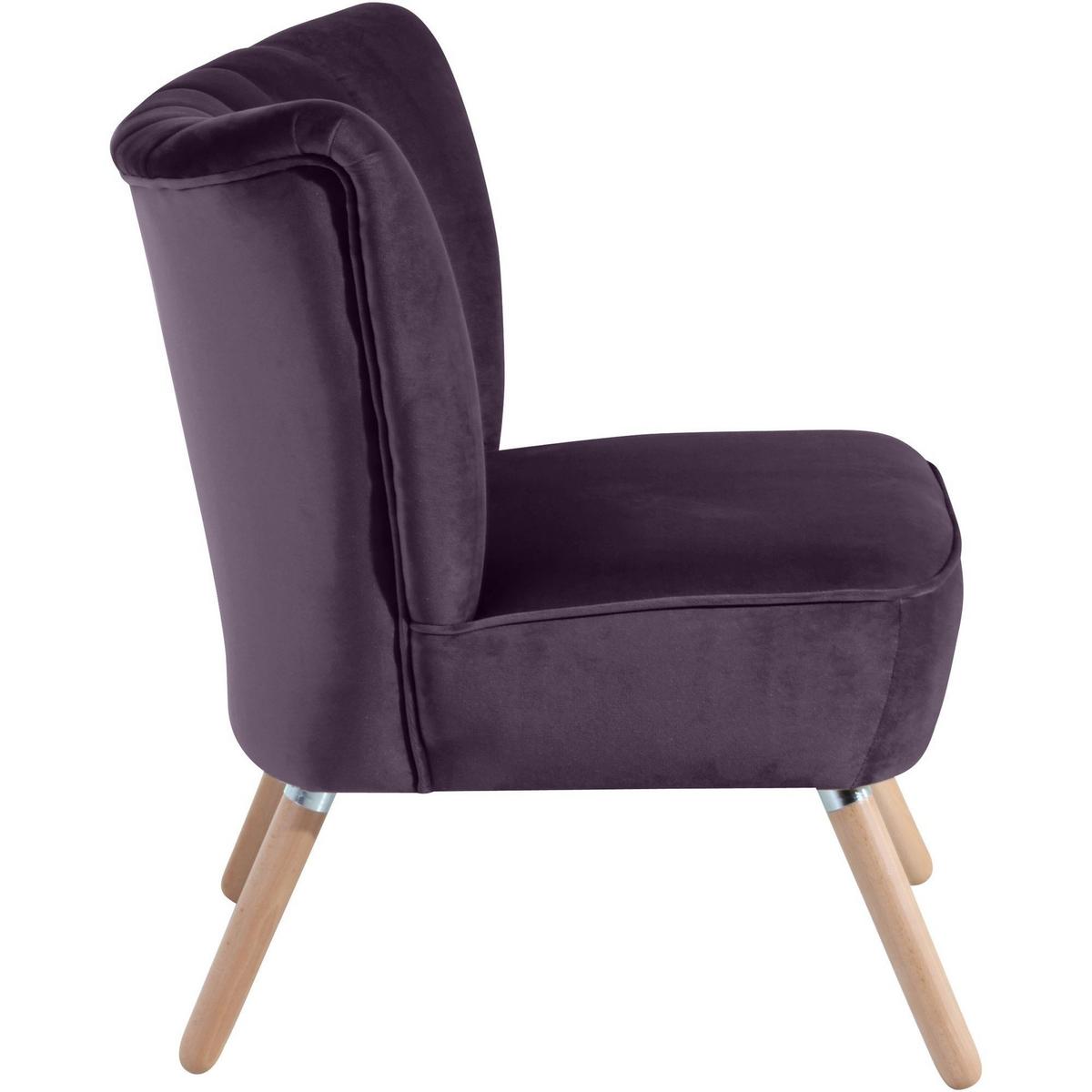 SESSEL Kadisha Bezug Samtvelours Buche natur / purple - Buchefarben/Lila, Kunststoff (70/80/66cm) - 58aufmkessel