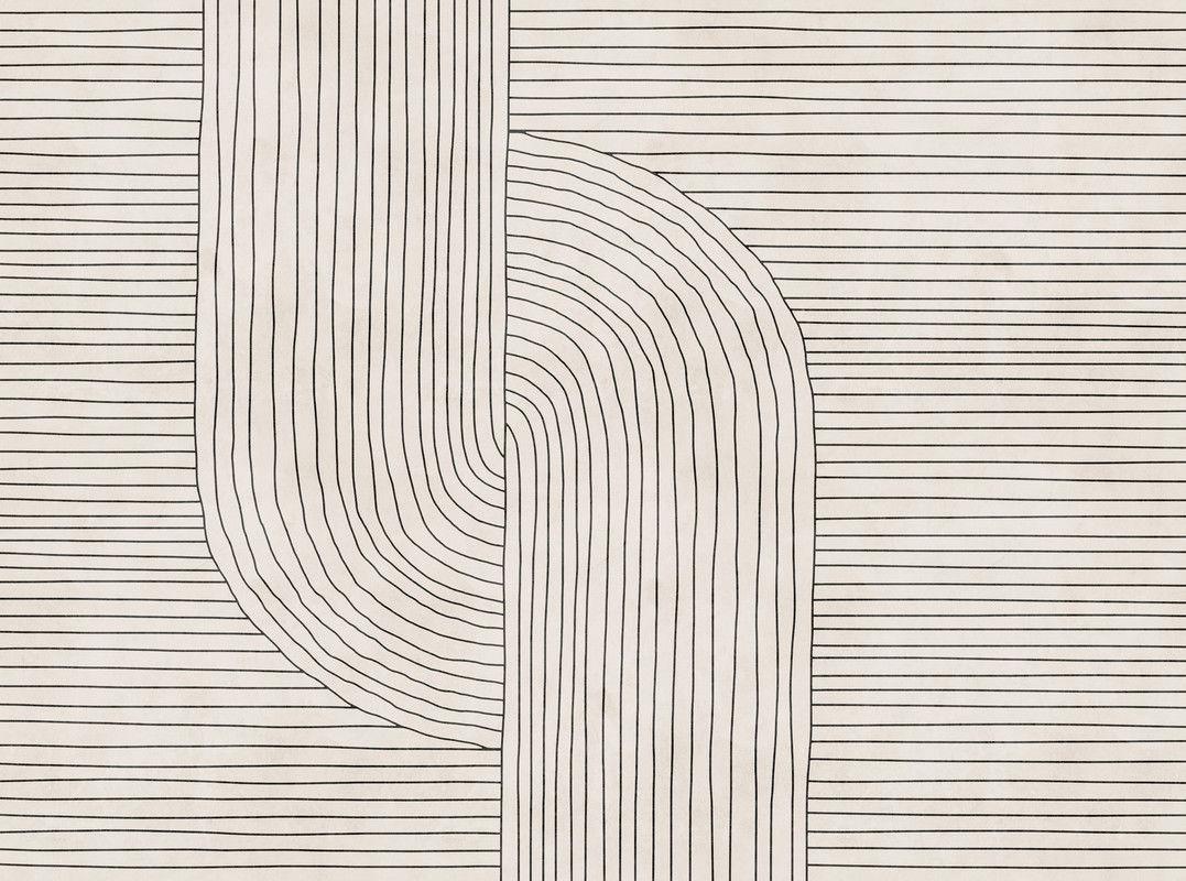 VLIESTAPETE Beige 371/280 cm - Beige/Schwarz, Textil (371/1cm) - KUNSTLOFT