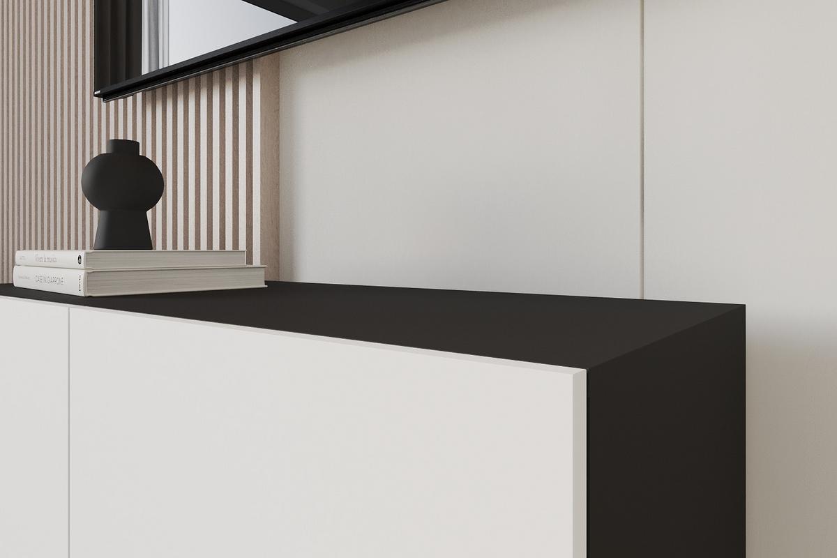 LOWBOARD ELIO-W 100x40x40 cm - Schwarz / Weiß - Schwarz, Holzwerkstoff (100/40/40cm) - ALTDECOR