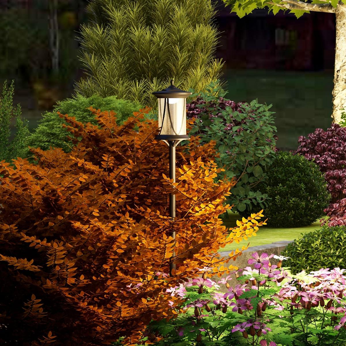 SOLAR Gartenlaterne 127 cm Gartenlampe mit Kaltweiß LED Licht für Außen, Schwarz - Schwarz, Kunststoff (17/17/127cm) - Outsunny