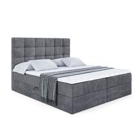 BOXBETT mit H3-Matratze und Lattenrost - BRUGO - 140x200 Dunkelgrau - Dunkelgrau, Holzwerkstoff (140/200cm) - ALTDECOR