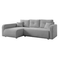 ECKSOFA Viena Cord, Seite: Links - Silberfarben/Hellgrau, Holz/Kunststoff (234/145cm) - MIRJAN24