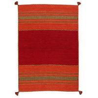 NATUR TEPPICH KELIM NAVARRO - Rot, Textil (120/180cm) - Pergamon