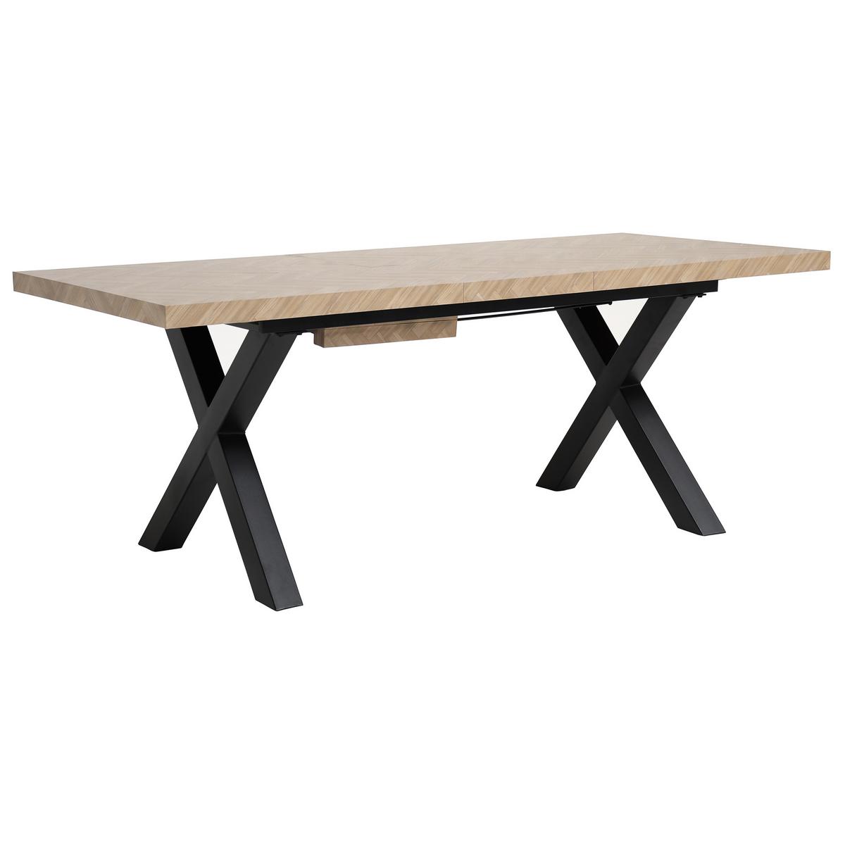 ESSTISCH Tavero in rechteckiger Form, ausziehbar, 160-240 cm, Eichefarben - Eichefarben/Schwarz, Metall (90/160/77cm) - Beautysofa