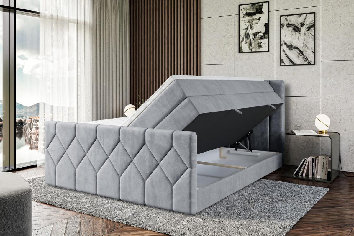 BOXSPRINGBETT CATOR-Z KING - 140x200 - H3/H4 - Grau - Grau, Holzwerkstoff (140/200cm) - ALTDECOR