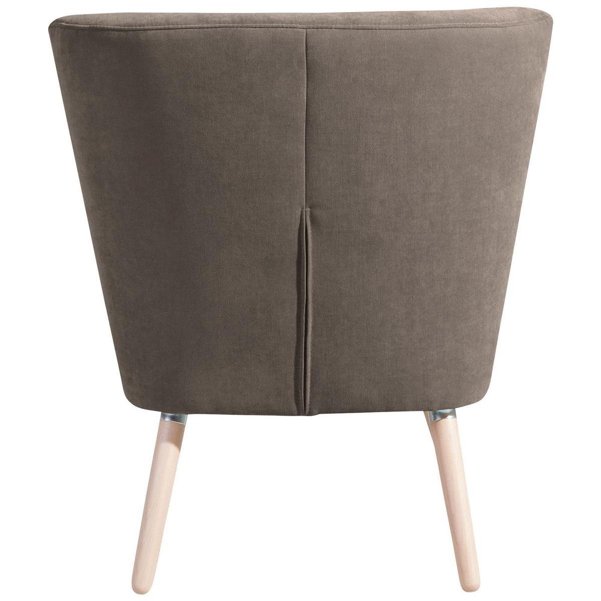 SESSEL Kassi Bezug Veloursstoff Buche natur / sahara - Gelb, Kunststoff (69/80/68cm) - 58aufmkessel