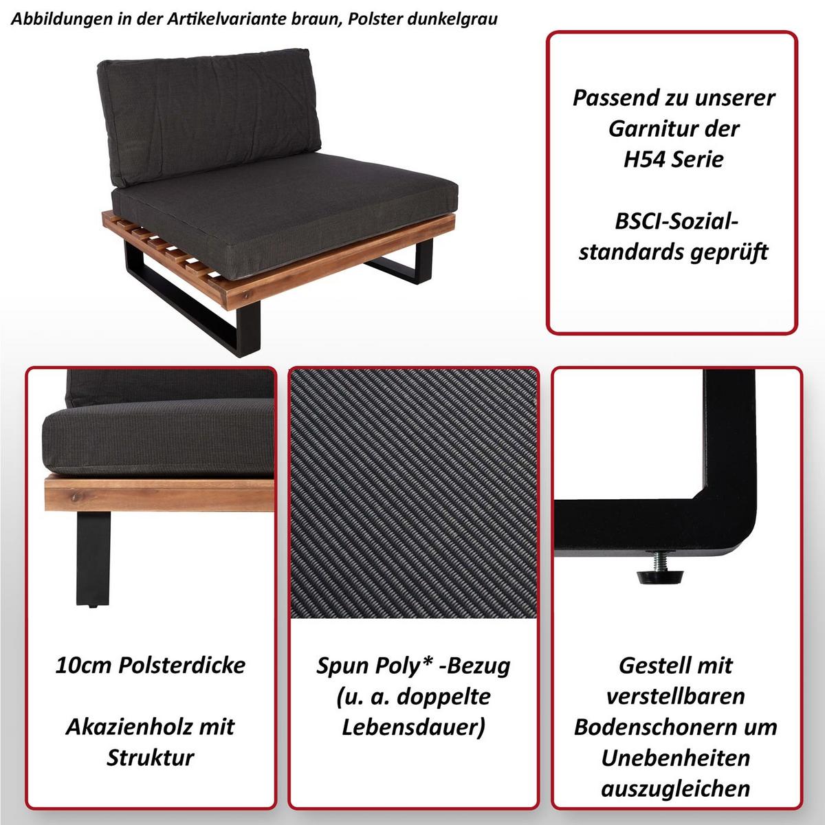 LOUNGE-SESSEL Schwarz, Braun, Cremeweiß - Schwarz/Braun, Holz (82/75/82cm) - MCW