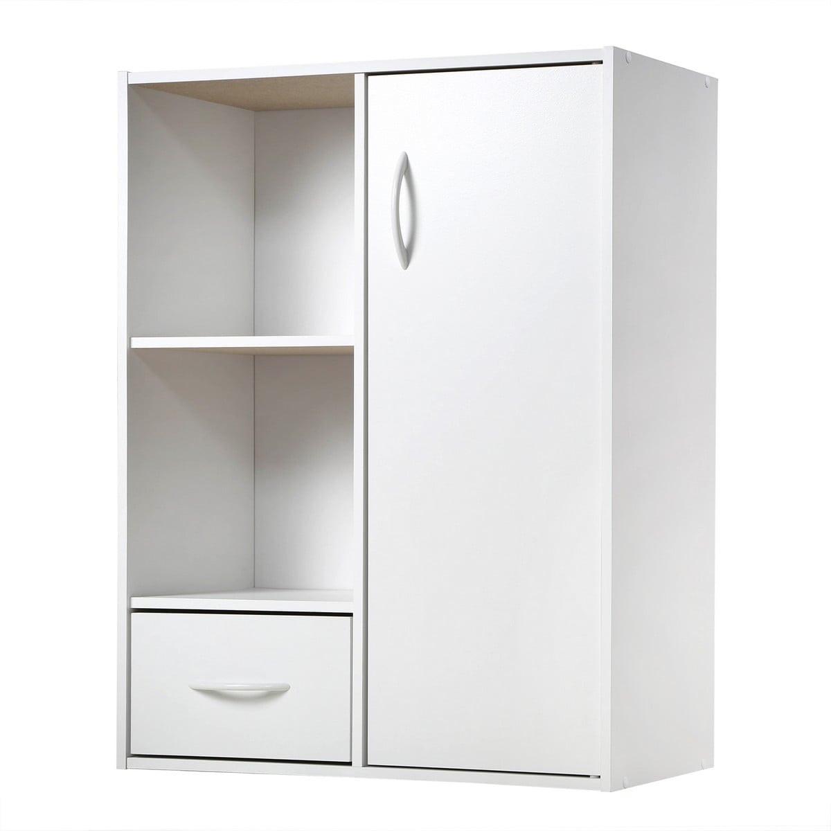 SCHRANK mit 2 Fächern, 1 Schublade und 1 Tür - Weiß, Holzwerkstoff (29.5/80/11cm) - Calicosy