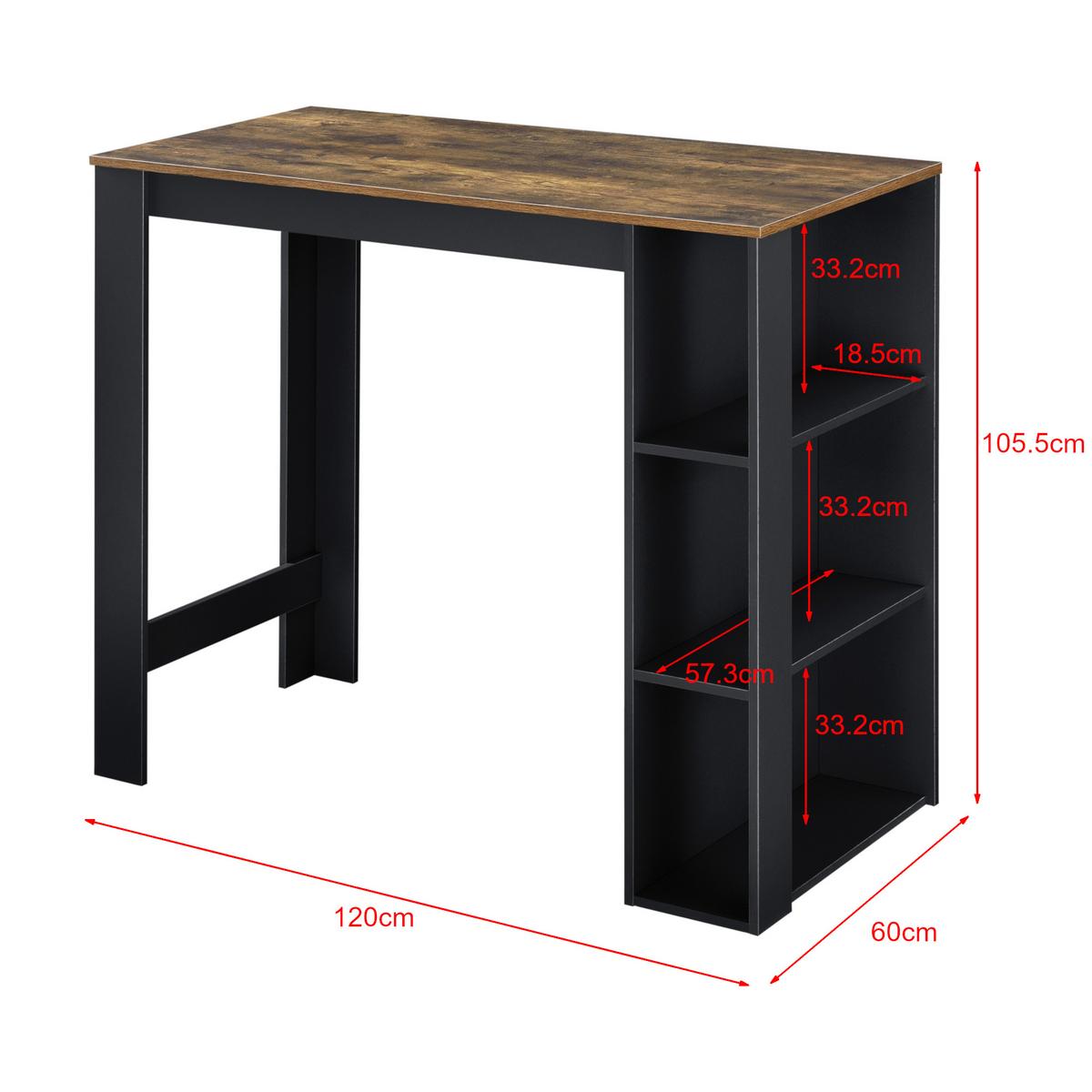 BARTISCH Danderyd - Schwarz/Braun, Holzwerkstoff (60/120/105.5cm) - [en.casa]