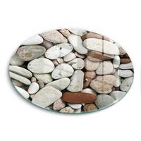 GLASPLATTE Ø 30 cm Hintergrund Kleine Steine - Hellgrau, Glas (30/30cm) - Wallfluent