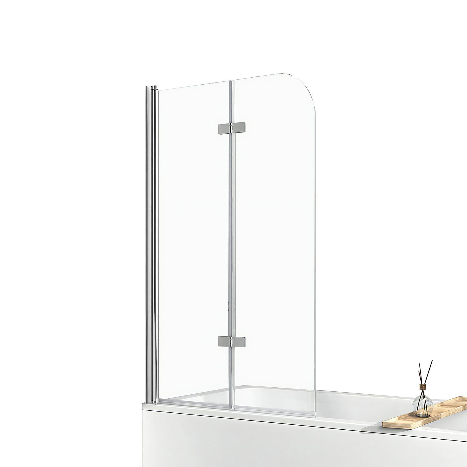 BADEWANNENAUFSATZ 2-teilig faltbar 100/140 cm - Transparent, Glas (100/140cm) - EMKE