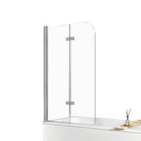 BADEWANNENAUFSATZ 2-teilig faltbar 100/140 cm - Transparent, Glas (100/140cm) - EMKE