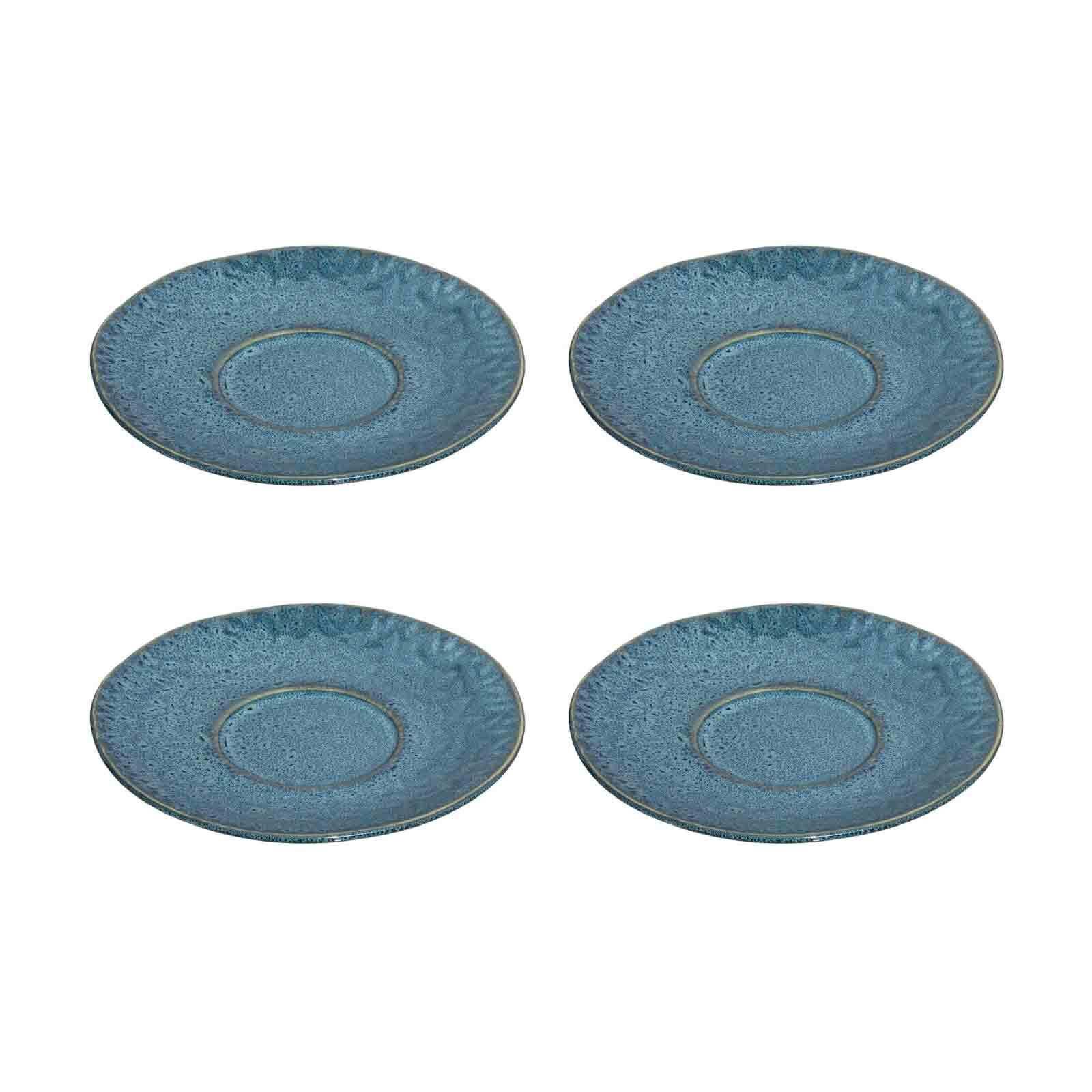 UNTERTASSEN Matera blau ø 15.0 cm 4er Set - Blau, Keramik (15cm) - Leonardo Living