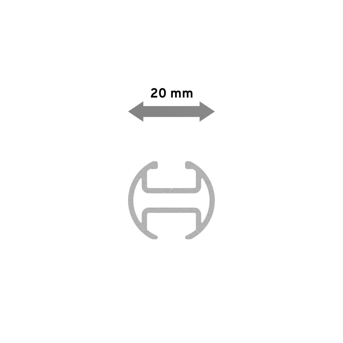 INNENLAUFPROFIL 200 cm, 20 mm Ø Weiß - Weiß, Metall (200cm) - INTERDECO