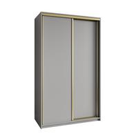 SCHWEBETÜRENSCHRANK NISSE 120/205/60 cm 2-türig Graphitfarben - Graphitfarben, Holzwerkstoff (120/205/60cm) - MASSENO